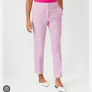Cuffed trouser pants size 10T. In pink and white herringbone. Super cute!